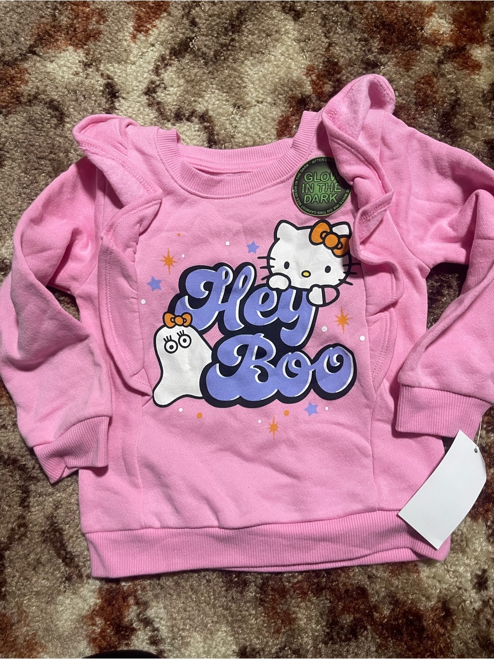 Hello Kitty Pink 'Hey Boo' Glow-in-the-Dark Sweatshirt